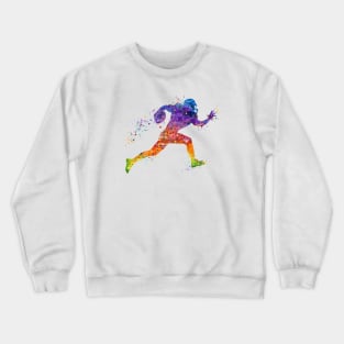 American Football Player Watercolor Sports Crewneck Sweatshirt